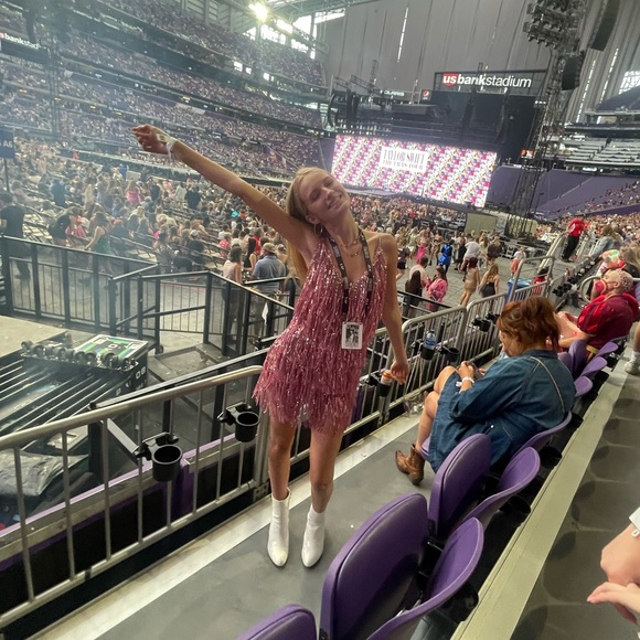 Fashion Nova- After Party Sequin Mini Dress in Pink - Picture 2 of 5